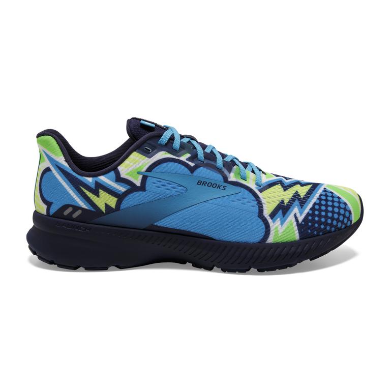 Brooks Men's Launch 8 Light-Cushion Road Running Shoes - Navy/Blue/Green (FLCP52834)